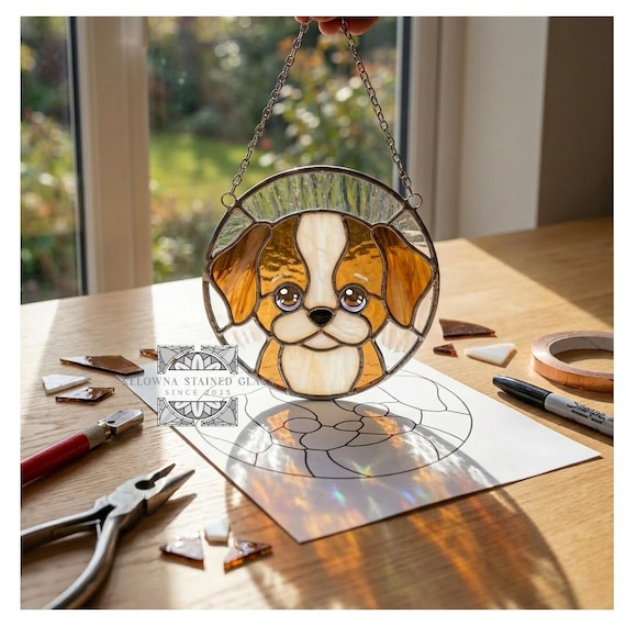 Stained Glass Puppy Pattern