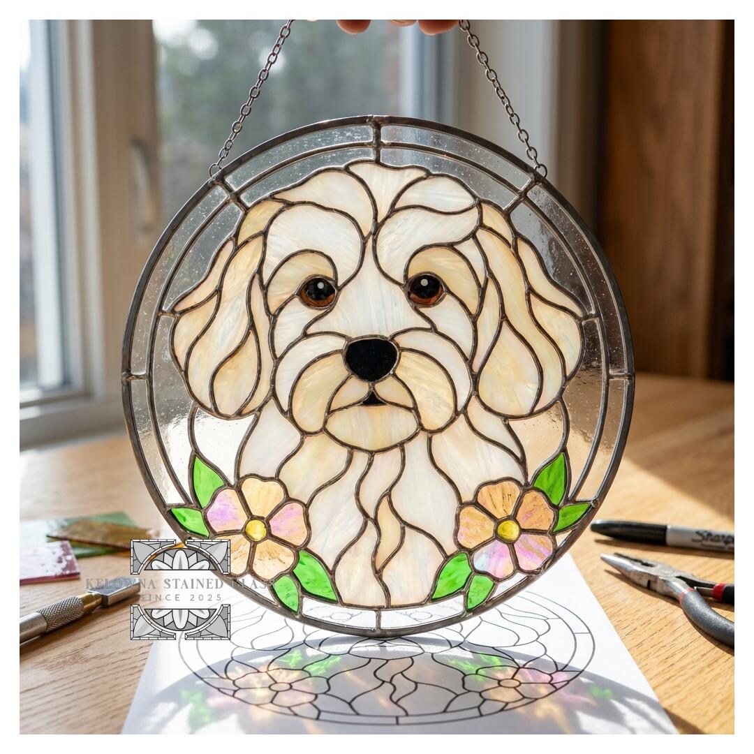 Stained Glass Cockapoo Stained Glass Cockapoo Pattern - Etsy
