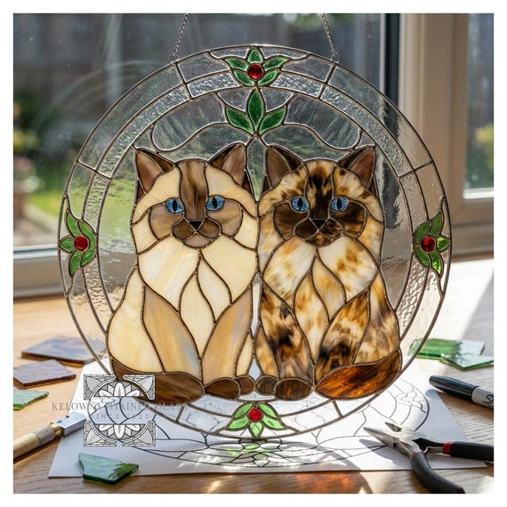 Stained Glass Cat Pattern