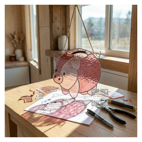 Stained Glass Piggy Bank Pattern
