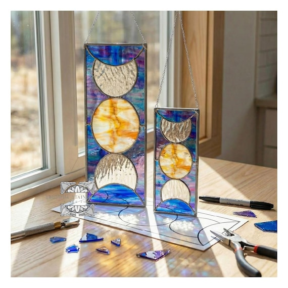 Stained Glass Moon Phases Pattern