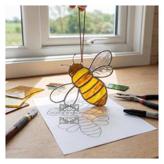 Stained Glass Bumble Bee Pattern