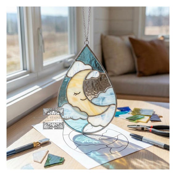Stained Glass Moon Pattern