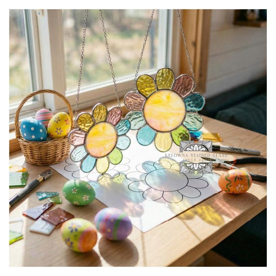Stained Glass Easter Flower Pattern