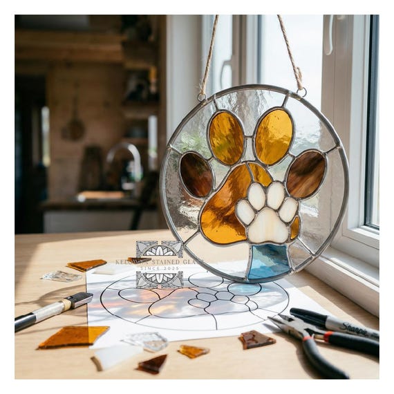Stained Glass Paw Pattern