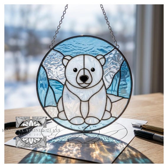 Polar Bear Stained Glass Pattern