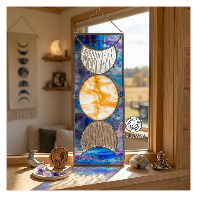 Stained Glass Moon Phases Pattern - Etsy