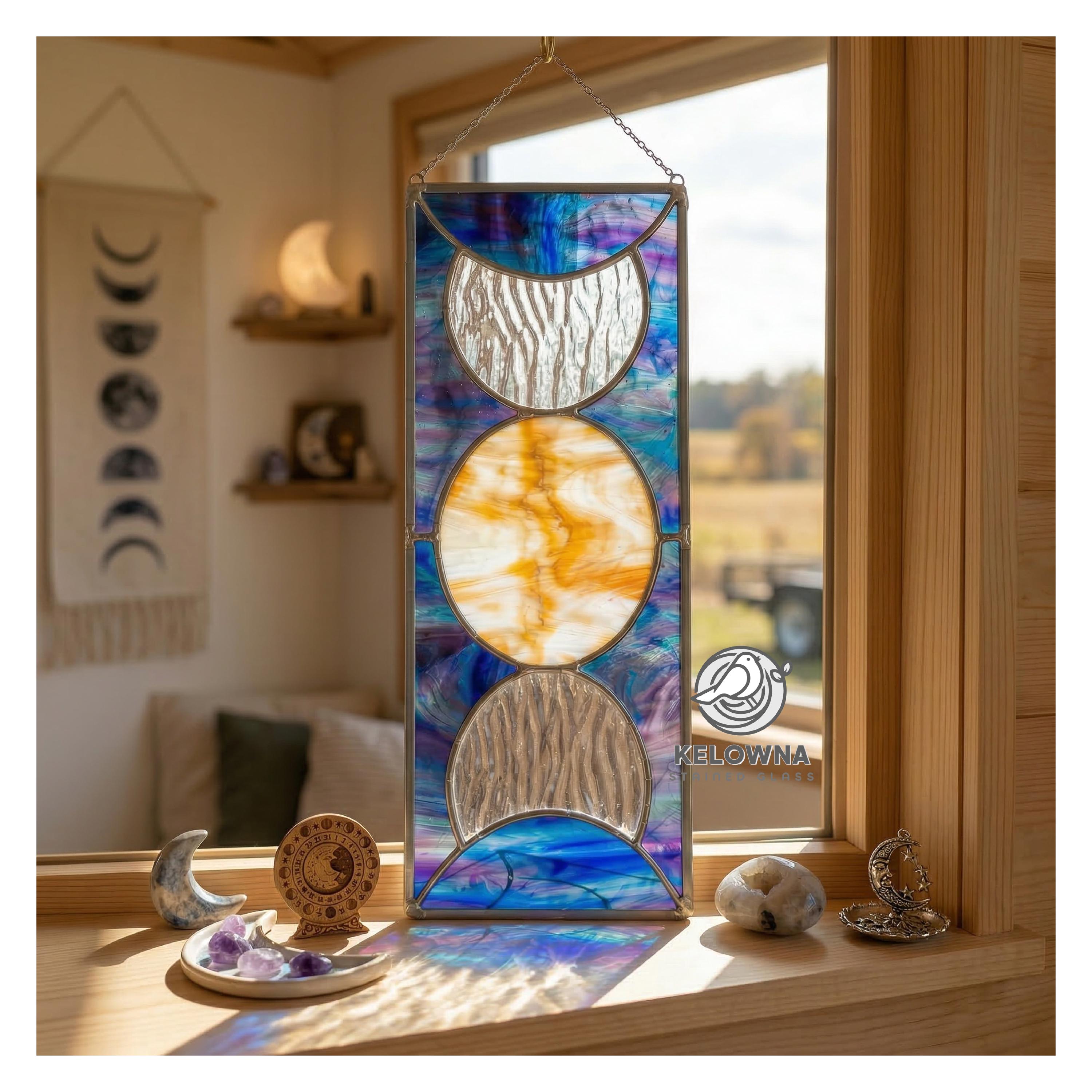 Stained Glass Moon Phases Pattern - Etsy