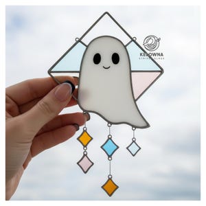 Stained Glass Ghost Halloween Pattern