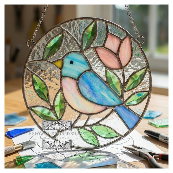Stained Glass Bird Pattern