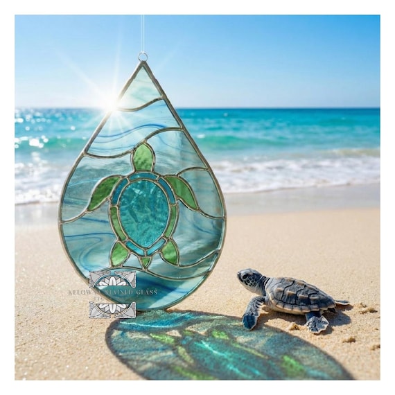 Stained Glass Sea Turtle Pattern