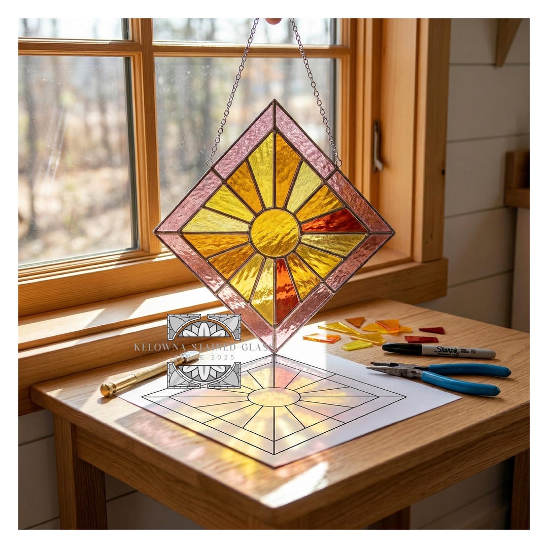 Sun Rey Pattern Stained Glass Sun Ray Pattern - Etsy