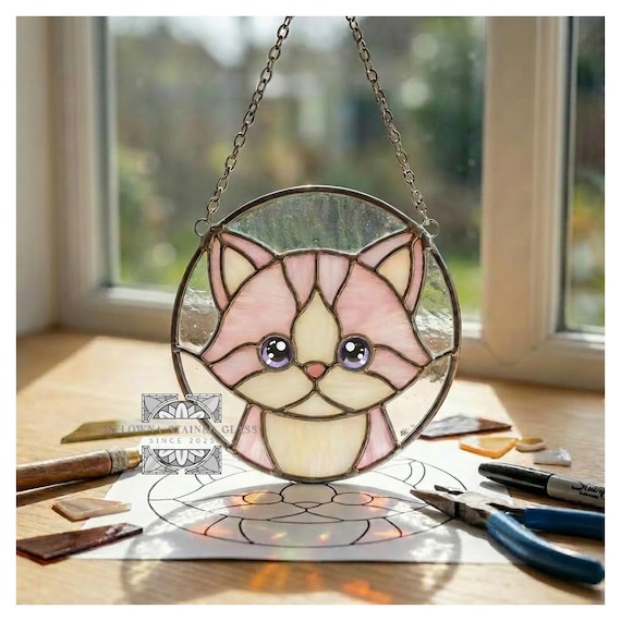 Stained Glass Kitten Pattern