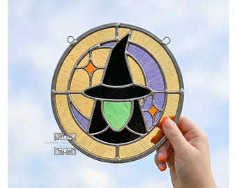 Halloween Witch Stained Glass Pattern
