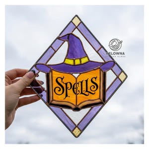 Stained Glass Witch Hat and Spell Pattern