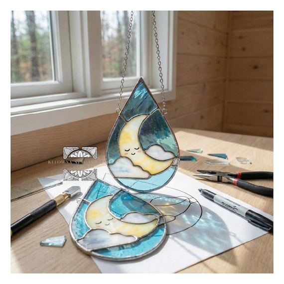 Stained Glass Moon Pattern