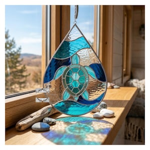 Stained Glass Sea Turtle Pattern