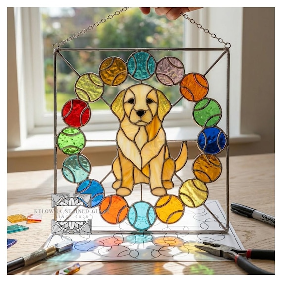 Golden Retriever Stained Glass Pattern