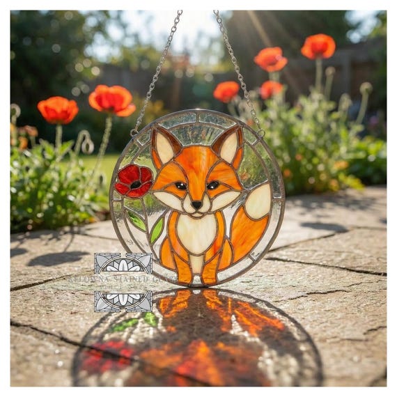 Stained Glass Fox Pattern