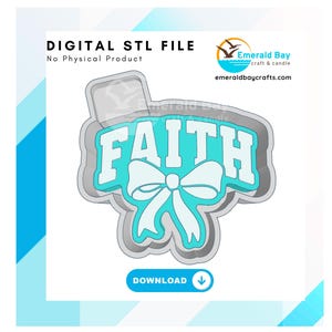 Faith Bow Freshie STL File, freshie blank, mold housing, 3D printing, digital download