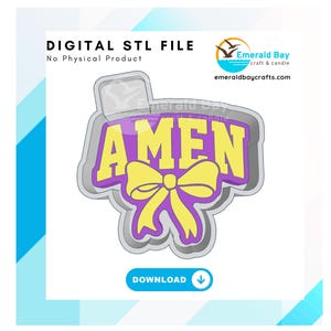 Amen Bow Freshie STL File, freshie blank, mold housing, 3D printing, digital download