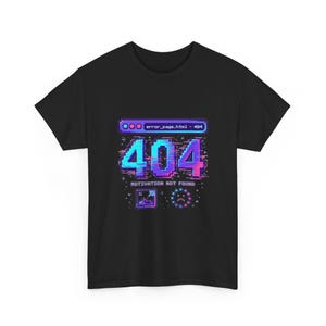 Grappig T-shirt met 404-foutmelding, T-shirt met 'Not Found'-meme, cadeau voor programmeurs, T-shirt met virale internetcultuur, zwart T-shirt met graphic print