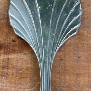 Antique Art Deco Hand Held Chrome Clamshell Vanity Mirror