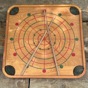 Vintage Double-Sided Carrom Wooden Board Game With Box