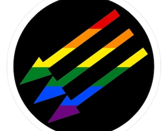 Anti-Nazi Three Arrows LGBTQ Pride Decal, Anti-Fascist Vinyl Sticker for Activists