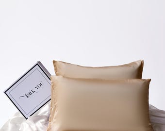 Silk Pillow Cases 2 Pack Soft and cozy with 3 different sizes of silk scrunchies
