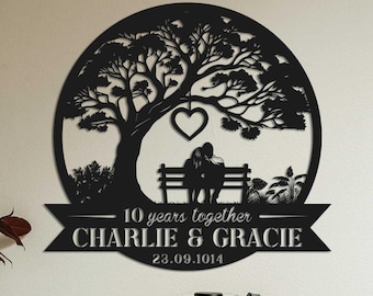 Personalized Wedding Anniversary Gift For Couple, Couple Metal Sign, Wedding Gift, Gift for couples, Family Name Sign, Gift for husband wife