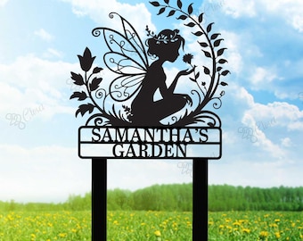 Fairy Garden Sign Personalized,Metal Garden Stake,Fairy Metal Garden Stake, Fairy Garden Sign