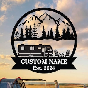 Custom Camper Metal Sign,RV Wall Art for Outdoor Lovers,RV Camping Wall Sign,RV Camper Sign, Camper Metal Sign