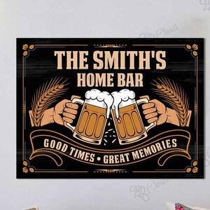 Personalized Home Bar Sign,Home Bar Wall Sign,Man Cave Bar Decor,Beer Mug Wall Decor, Home Decor, Man Cave Decor