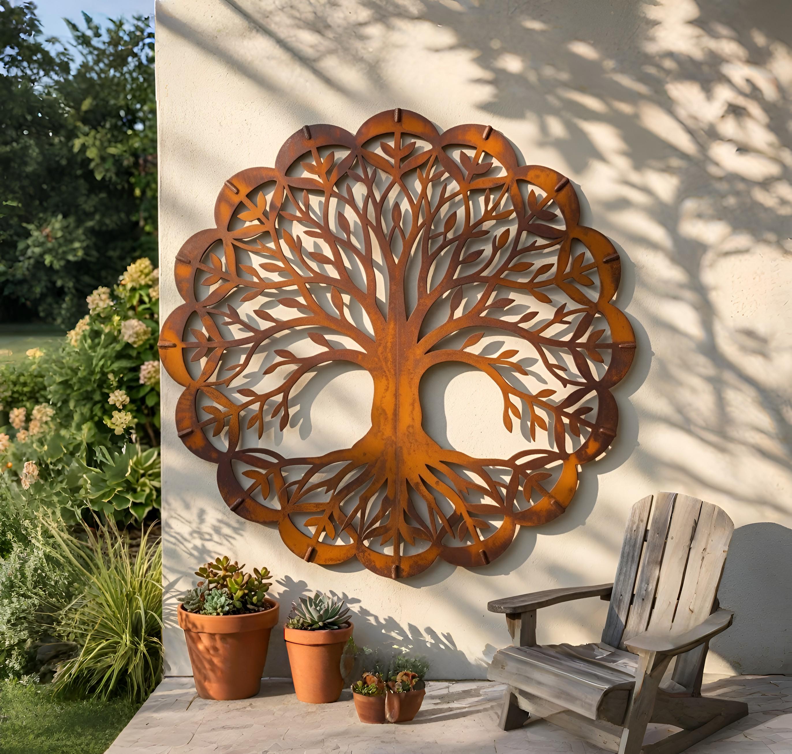 Tree of Life Metal Wall Art, Rustic Tree Wall Decor, Nature Inspired ...