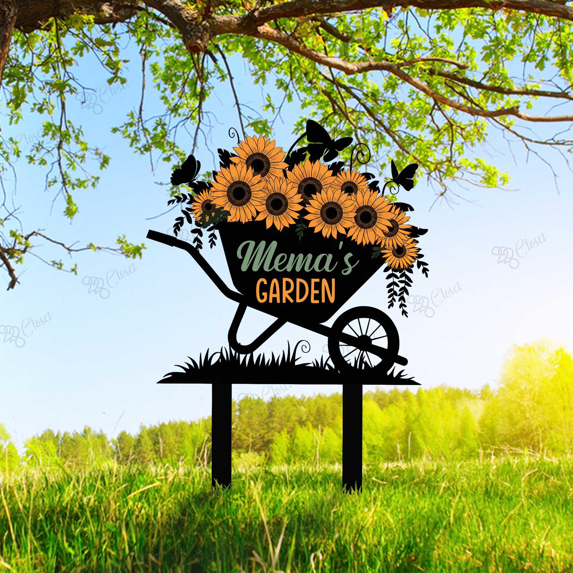 Custom Sunflower Yard Stake, Personalized Metal Garden Sign, Flower Sign,Sunflower Garden Stake, Sunflower Garden Decor