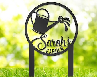 Custom Garden Sign with Watering Can,Metal Watering Can Design,Watering Can Garden Sign,Metal Garden Sign
