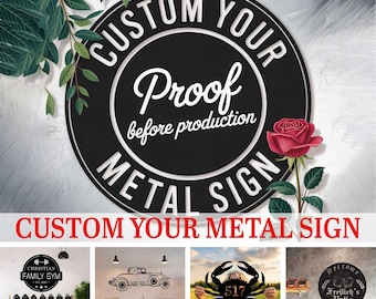 Custom Logo Metal Sign, Personalized Business Metal Wall Art, Custom Business Branding Sign for Shop, Office, or Home, Metal Sign Decor