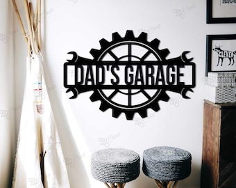 Personalized Garage Sign, Garage Wall Art For Dad, Dad Gift, Dad’s Workshop Metal Wall Plaque,Gift for Dad's Shop