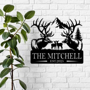 Custom Deer Hunting Decor, Deer Antler Metal Sign,Deer Metal Sign,Deer Hunting Cabin Decor,Bow Hunter Wall Art Man Cave Decor