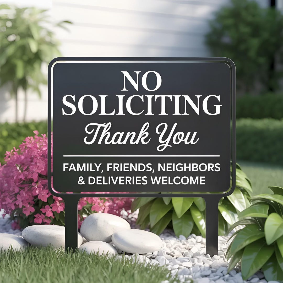 No Soliciting Yard Sign, Metal House Sign, No Soliciting Sign for Home ...