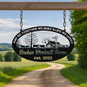 Custom Custom Ranch Name Sign,Farmhouse Metal Sign, Farm Gate Sign, Farm Entrance Sign, Farm Lover Gift, Custom Ranch Sign,