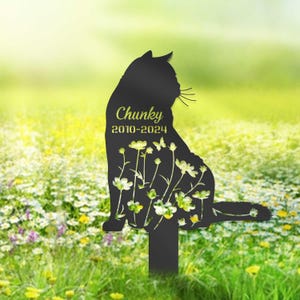 Customized Cat Memorial Stake, Metal Stake, Cat Grave Marker, Cat Memorial Gifts, Cat Lover Gift, Pet Loss Gift, Remembrance Stake