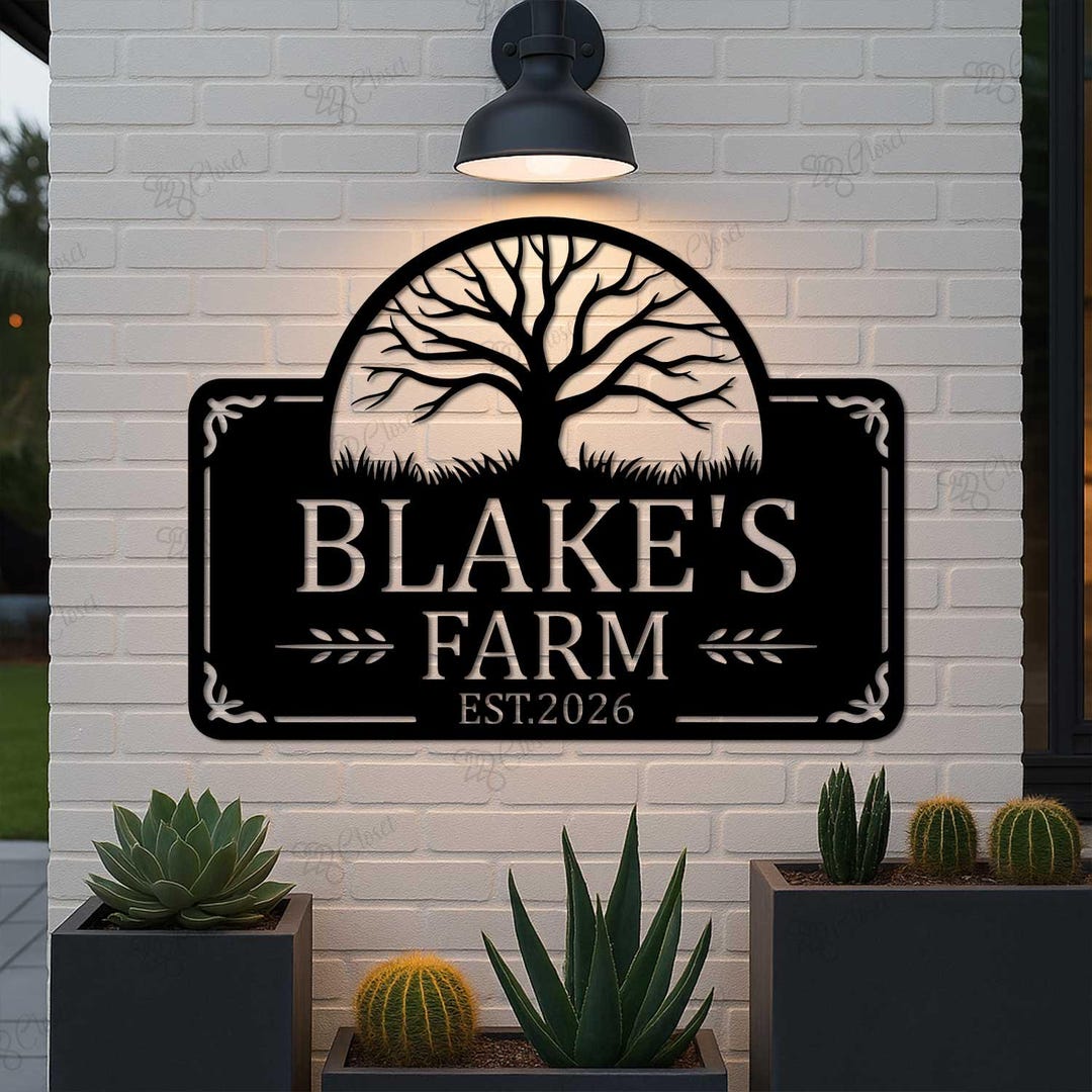 Personalized Farmhouse Metal Sign: Custom Large Farm Sign up to 40 ...