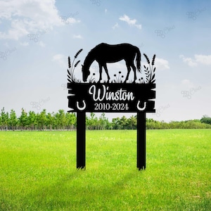 Custom Horse Memorial Sign, Horse Grave Marker, Winston Horse Tribute Stake, Pet Outdoor Memorial, Pet Loss Garden Decor