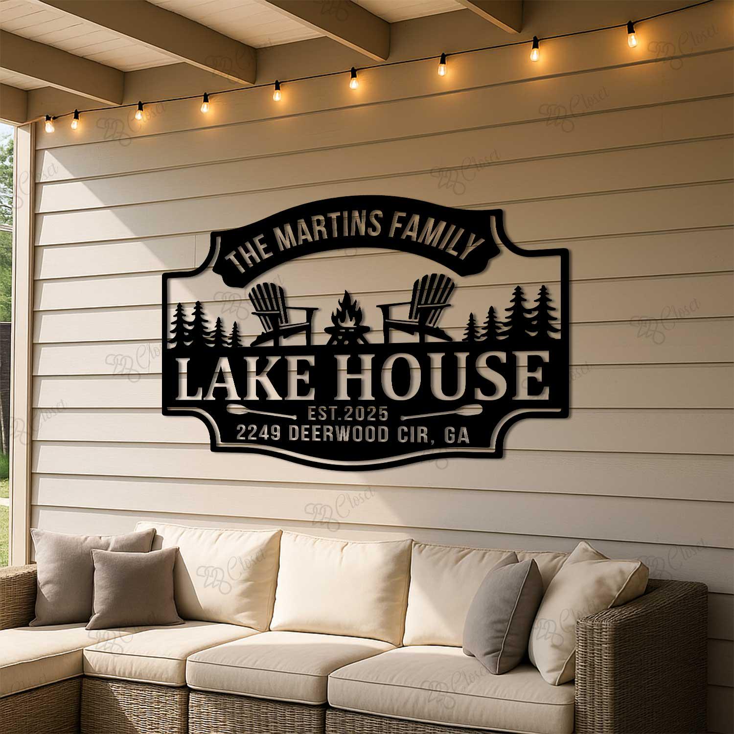 Personalized Lake House Sign,lake House Metal Sign,lake House Name Sign ...