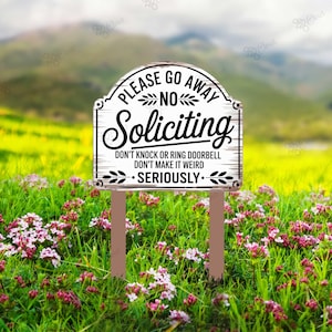 No Soliciting Metal Sign,Outdoor No Soliciting Sign,Funny No Soliciting Sign,No Soliciting Metal Decor for Yard or Entry