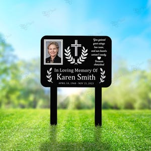 Custom Photo Memorial Stake, Photo Grave Marker, Outdoor Memorial Plaque, Memorial Garden Sign, Remembrance Plaque, Sympathy Gift