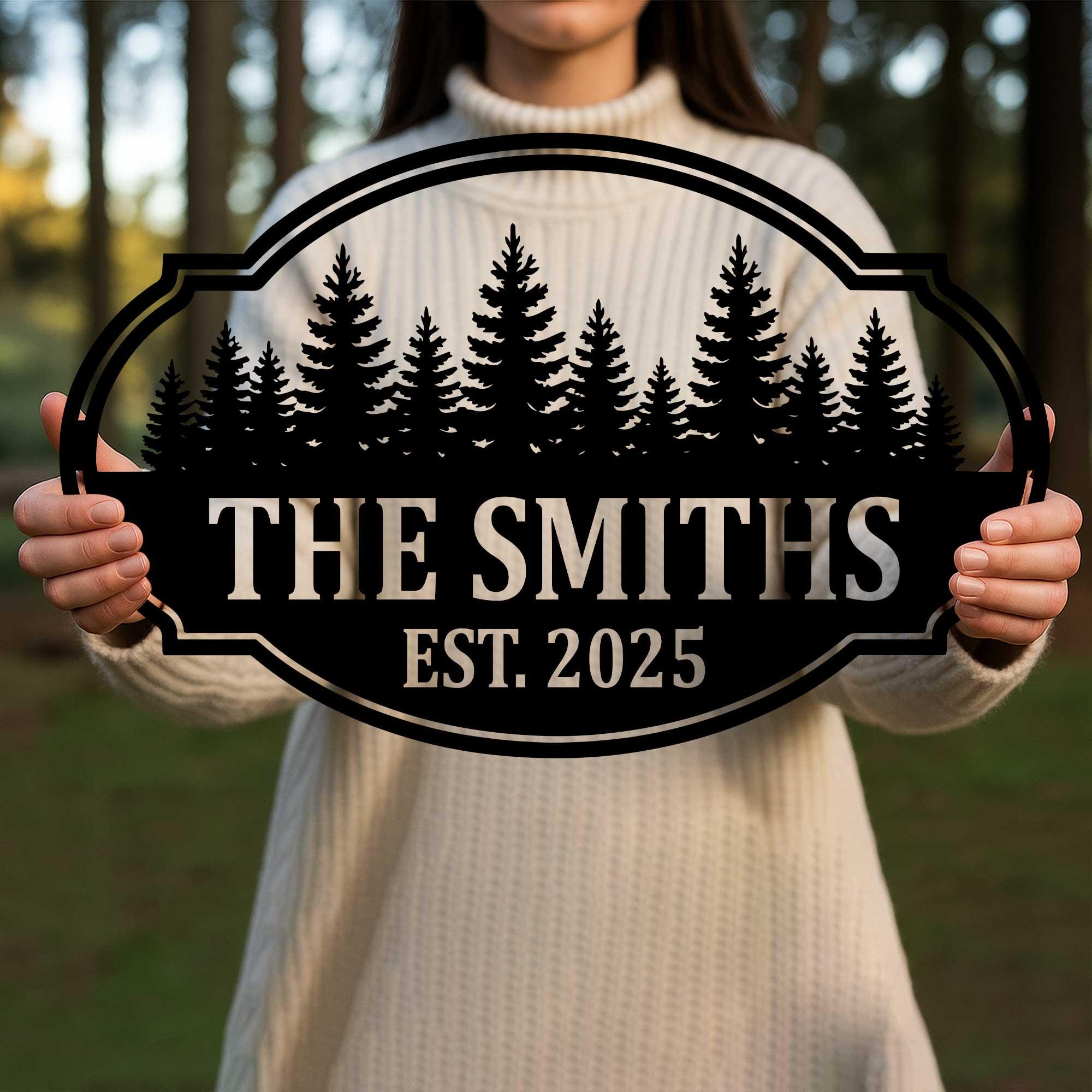 カスタムキャビンメタルサイン、フォレストメタルウォールサイン