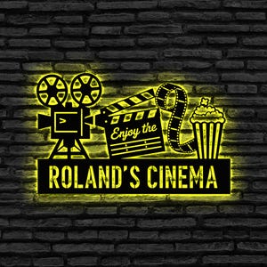 Custom Home Theater LED Sign,Personalized Cinema LED Sign,Home Movie Sign, Film Room Decor,Home Theater Wall Decor